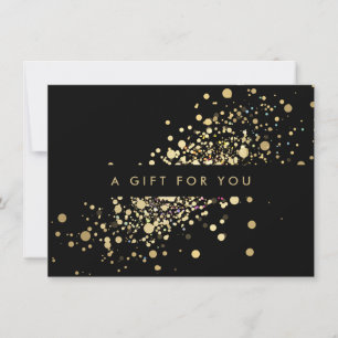 Faux Gold Confetti en el certificado de regalo neg