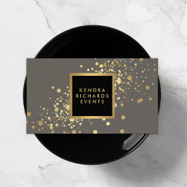 Faux Gold Confetti en moderna tarjeta de visita gr