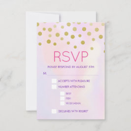 Faux Gold Confetti en Purple Watercolort RSVP