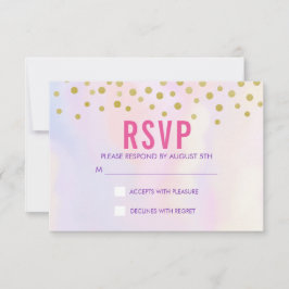 Faux Gold Confetti en Purple Watercolort RSVP