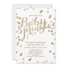 Faux Gold Confetti Invitación moderna a la rociada