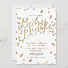 Faux Gold Confetti Invitación moderna a la rociada