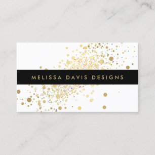Faux Gold Confetti moderna tarjeta de visita