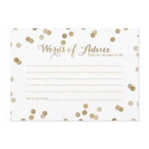 Faux Gold Confetti Palabras modernas de tarjetas d