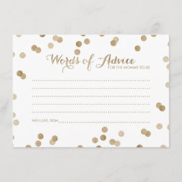 Faux Gold Confetti Palabras modernas de tarjetas d