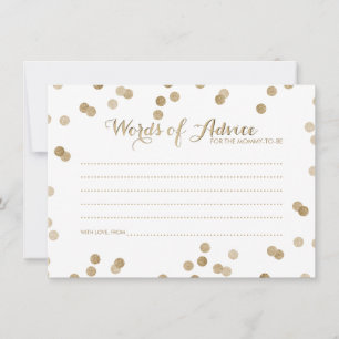 Faux Gold Confetti Palabras modernas de tarjetas d