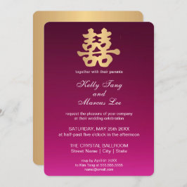 Faux Gold Double Happiness | Invitación a la boda
