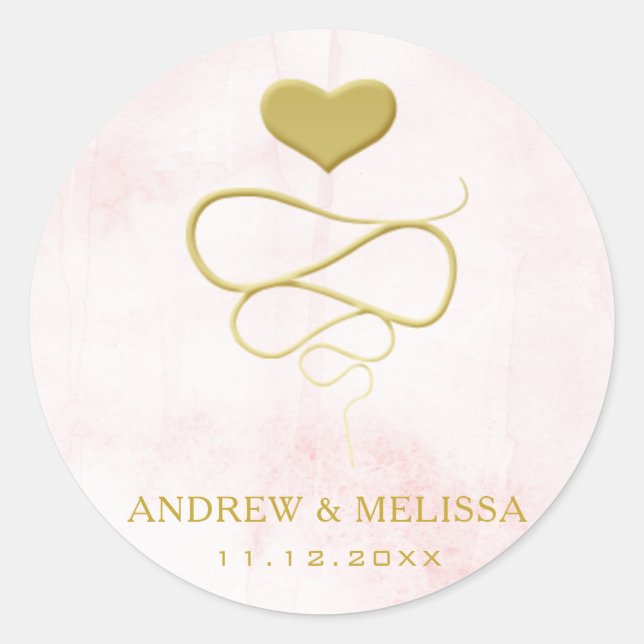Faux Gold Heart Ornament | Pegatina Boda de Rubor (Anverso)