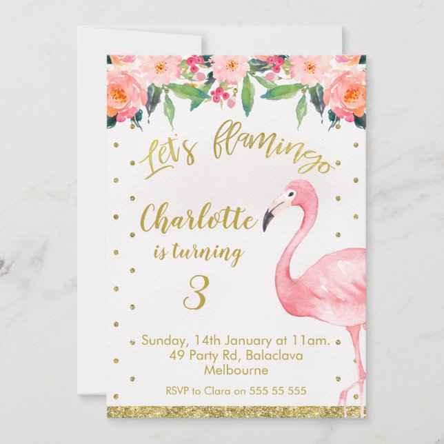 Faux Gold Invitación de cumpleaños (Anverso)