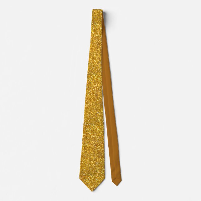 Faux Gold Luxe Purpurina brillante Fiesta Corbata (Anverso)