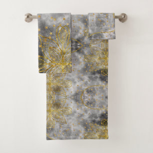 Faux Gold Mandala y Smoky Gray Design