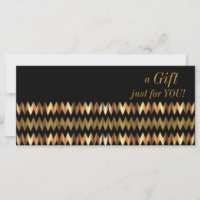 Faux Gold Metallic Chevron Gift Certificado (Anverso)
