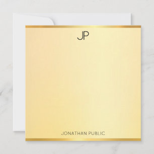 Faux Gold Monograma moderno y elegante plantilla