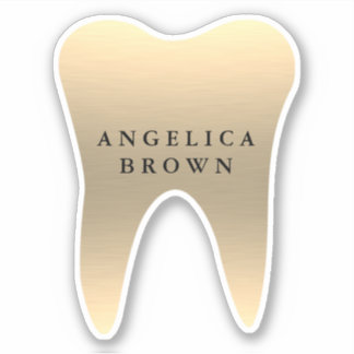 Faux Gold Pegatina dental