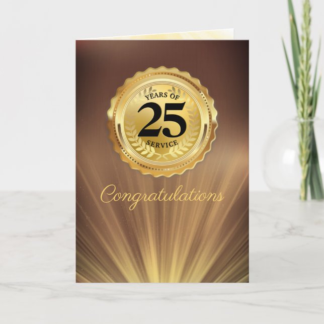 Faux gold personalizado año tarjeta de aniversario (Anverso)