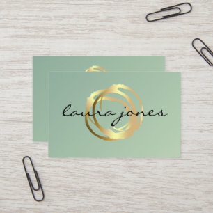 Faux Gold Pintado Circle Designer - Tarjeta de vis