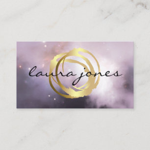 Faux Gold Pintado Circle Designer - Tarjeta de vis