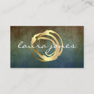 Faux Gold Pintado Circle Designer - Tarjeta de vis
