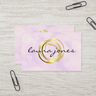 Faux Gold Pintado Circle Designer - Tarjeta de vis