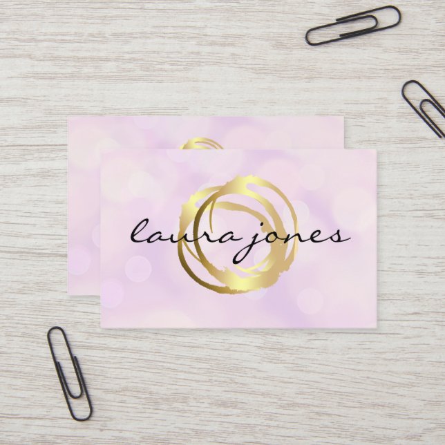 Faux Gold Pintado Circle Designer - Tarjeta de vis (Anverso/Reverso In Situ)