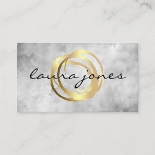 Faux Gold Pintado Circle Designer - Tarjeta de vis