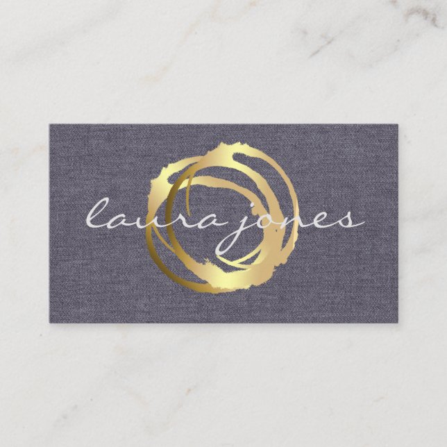 Faux Gold Pintado Circle Designer - Tarjeta de vis (Anverso)