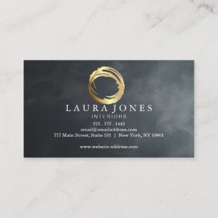 Faux Gold Pintado Circle Designer - Tarjeta de vis