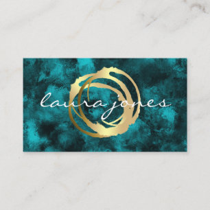 Faux Gold Pintado Circle Designer - Tarjeta de vis