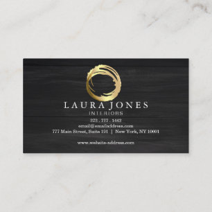 Faux Gold Pintado Circle Designer - Tarjeta de vis