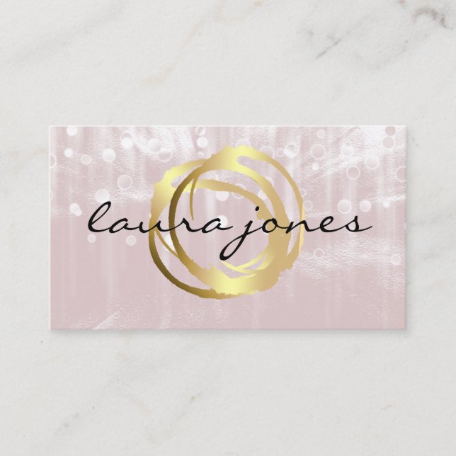 Faux Gold Pintado Circle Designer - Tarjeta de vis (Anverso)
