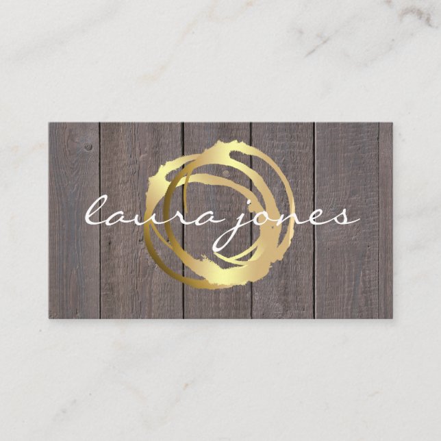 Faux Gold Pintado Circle Designer - Tarjeta de vis (Anverso)