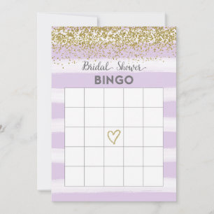 Faux Gold Purpurina Bridal Shower Bingo Card