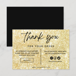 Faux Gold Purpurina Gracias Media Insert