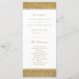 Faux Gold Purpurina Wedding Program Tarjetas para 