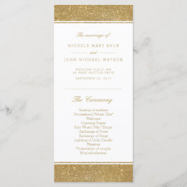 Faux Gold Purpurina Wedding Program Tarjetas para