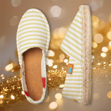 Faux Gold Rayas Blancas Moda de moda Guay Slip On