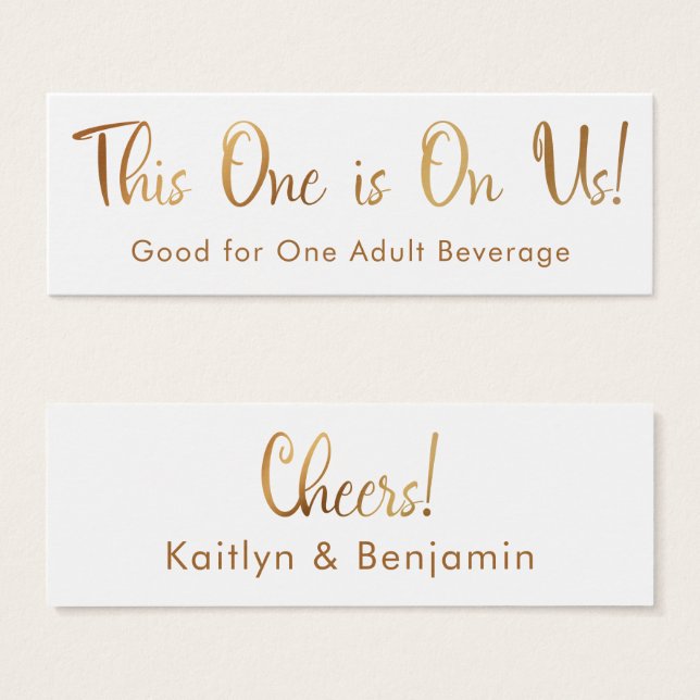 Faux Gold sobre entradas para bebidas blancas Inse (Anverso y reverso)