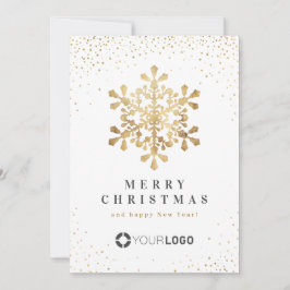 Faux Gold Tarjetas de Navidades de negocios con co