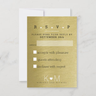 faux gold wedding-party rsvp