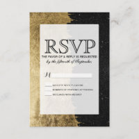 Faux Gold y Black Starry Night Brushstrot RSVP