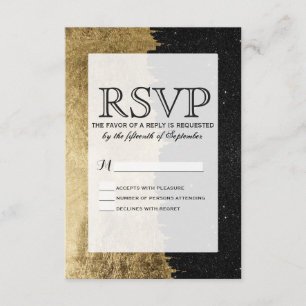 Faux Gold y Black Starry Night Brushstrot RSVP