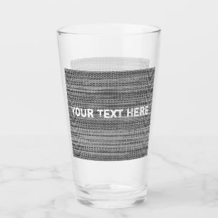 Faux Gray Fabric Glasses con texto Personalizado