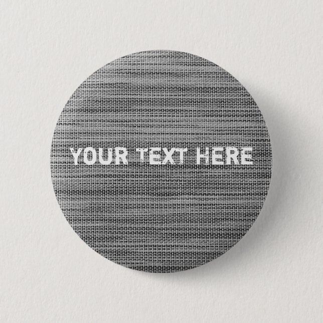 Faux Gray Fabric Personalizado Botón de texto (Anverso)