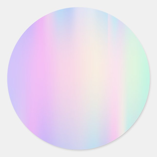 Faux Holo Trendy Classic Round Pegatina (Anverso)