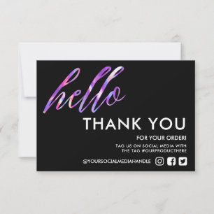 Faux Holographic Hola Gracias Media Insert