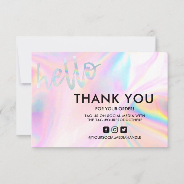 Faux Holographic Hola Gracias Media Insert (Anverso)