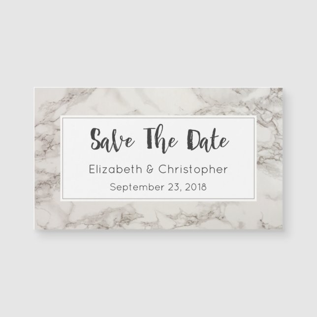 Faux Marble Alabaster Modern Save The Date (Anverso)
