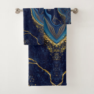 Faux Marble Navy Gold Shades 