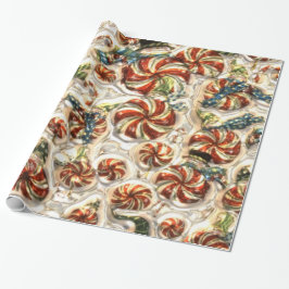 Faux Metallic Candy Pattern Papel de envoltura bri