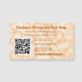 Faux Naranja Marble Magnetic Business Card